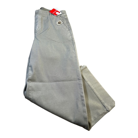 Spanx Stretch Twill Cropped Wide Leg Pant Petite in Olive green (A1) - Picture 6 of 16